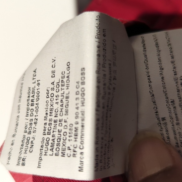 Mens Hugo Boss Bold Red Chinos - Size 32R Like New - Picture 7 of 8